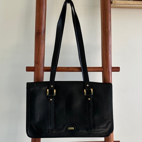 Vintage Handbags - Vintage leather east west shoulder bag